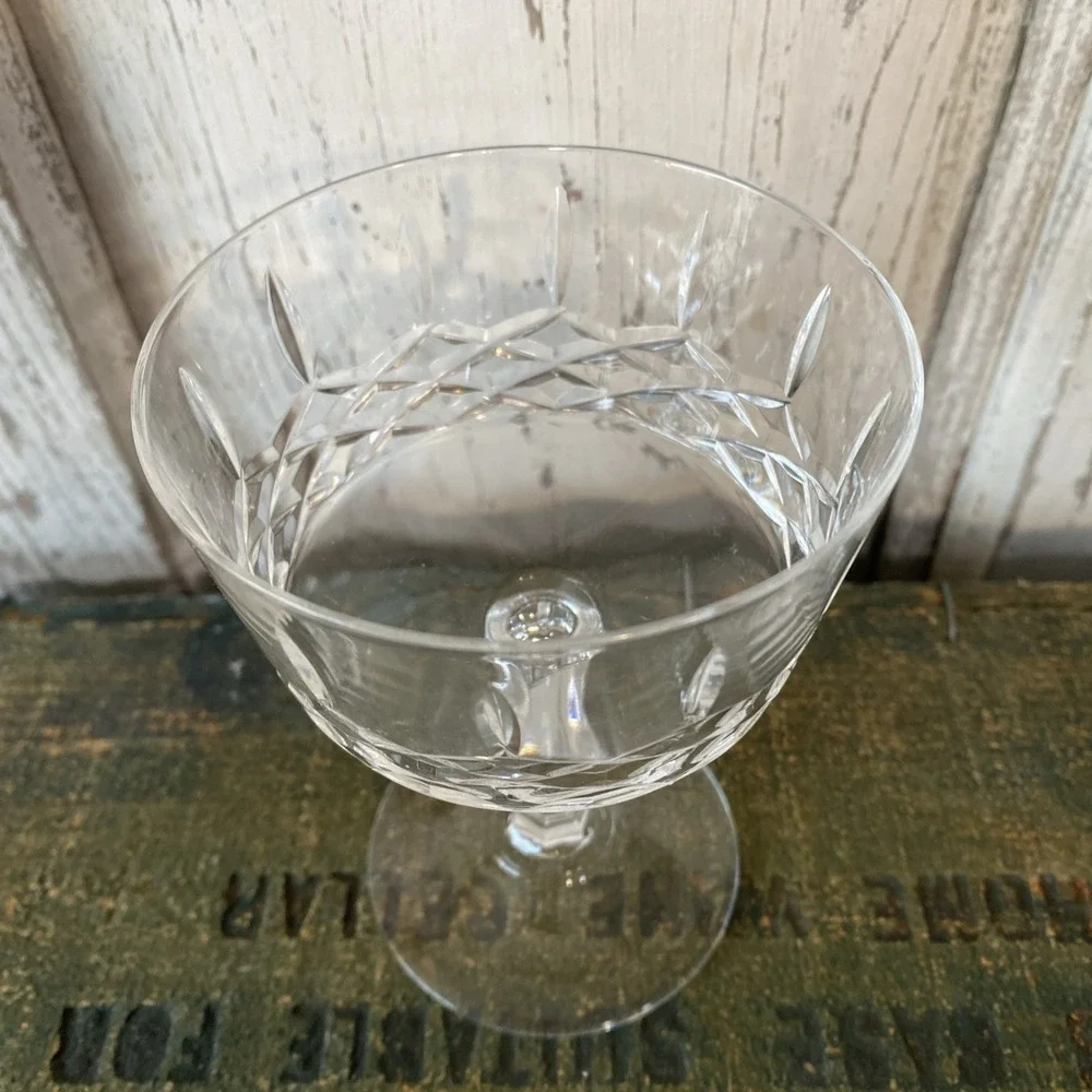 VTG Taille Princess Grace Lead Crystal Champagne / Sherbet Glasses by Kanney NOS